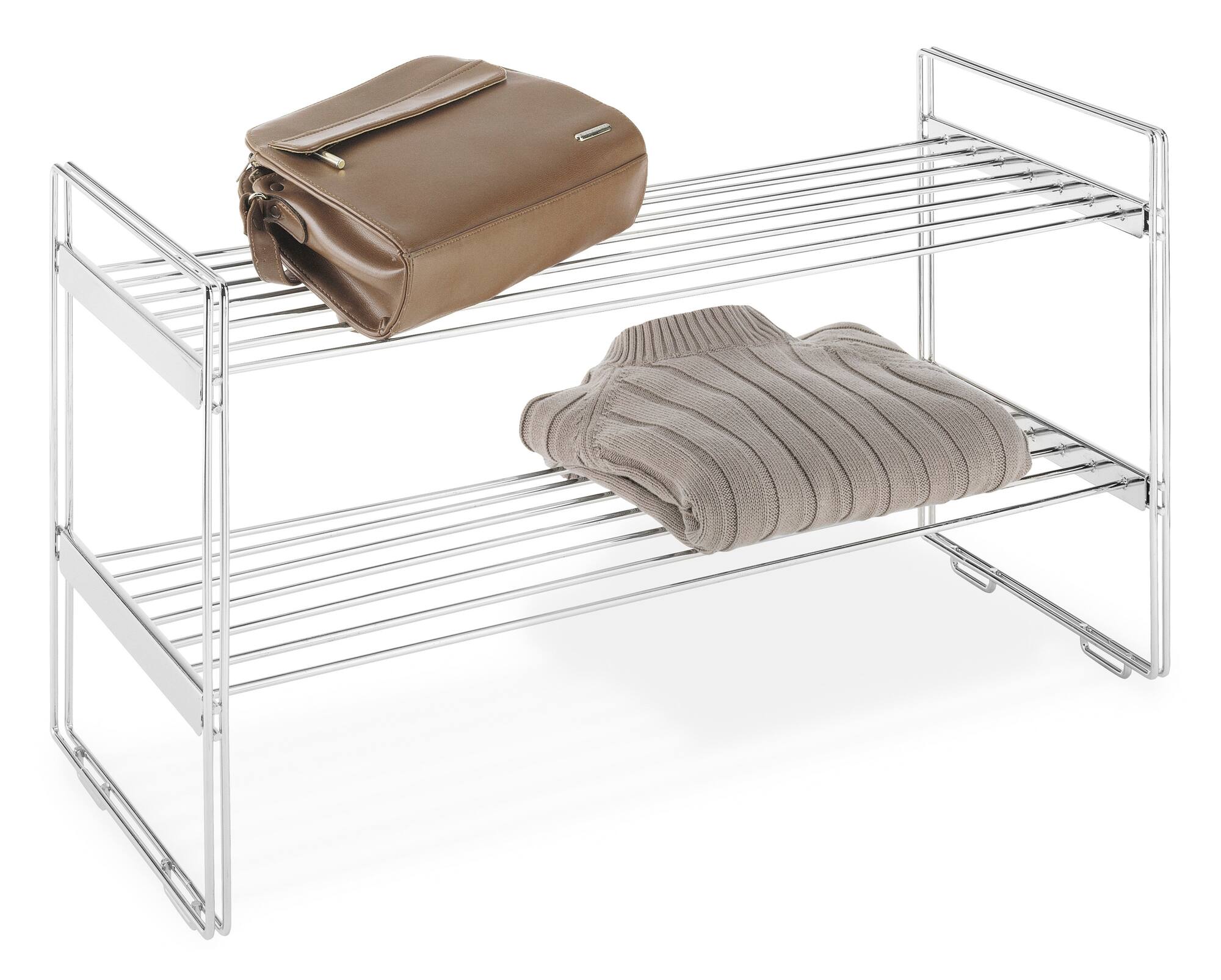Whitmor Stackable Closet Shelves 2-Tier, Chrome